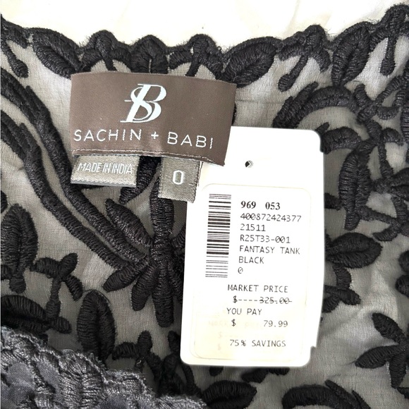 Sachin + Babi Black Embellished Sleeveless Tank Top - Picture 4 of 6